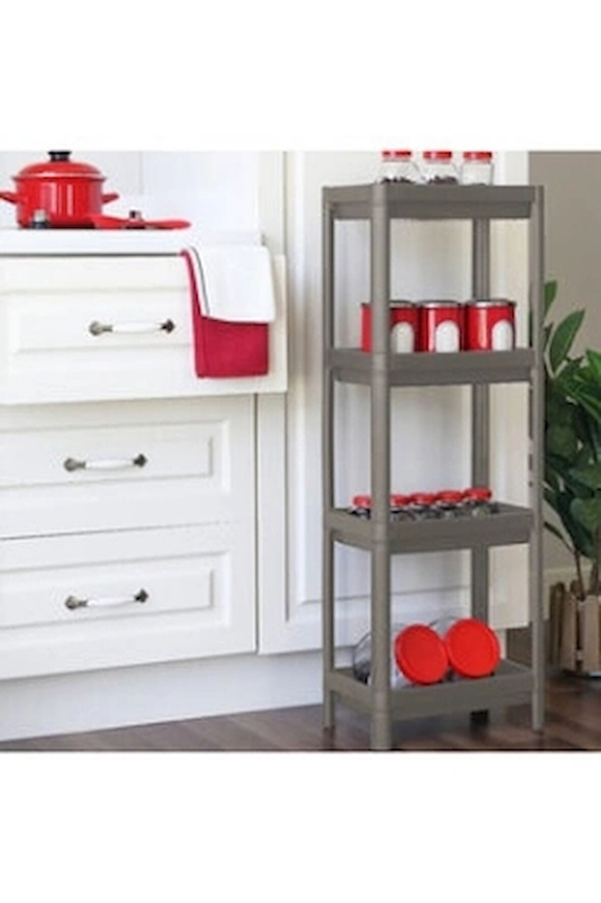 GRİ - ANTRASİT DİKDÖRTGEN RAF ÜNİTESİ PLASTİK (5365)