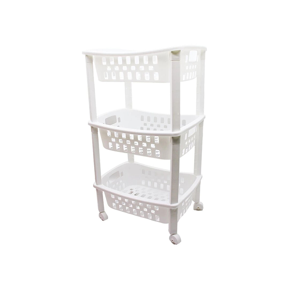 3 KATLI SEPET DÜZENLEYİCİ  - RAF ÜNİTESİ TEKERLEKLİ 400X295X700MM (5365)