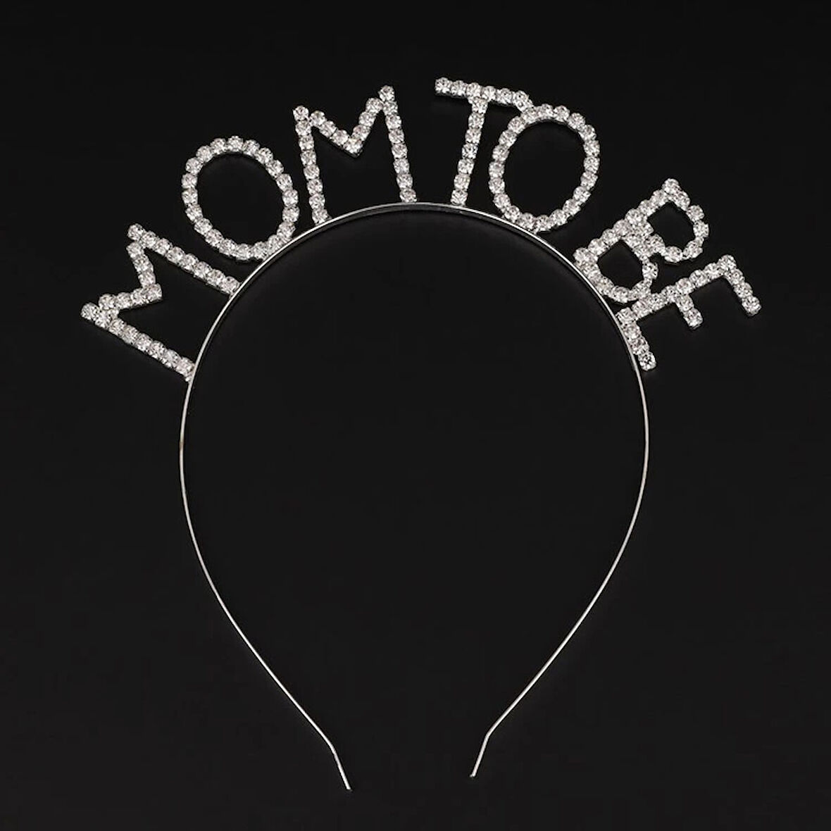 Kristal Taşlı Gümüş Renk Mom to Be Tacı Anne Tacı (5365)