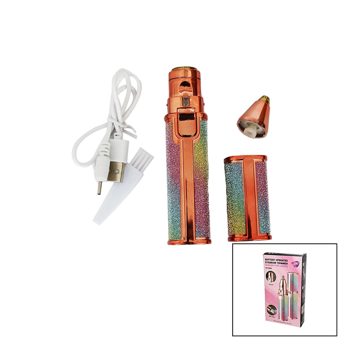 2IN1 BAŞLI - SİMLİ - RUJ MODEL - USB ŞARJLI YANAK - BURUN TÜY ALMA MAKİNESİ (5365)