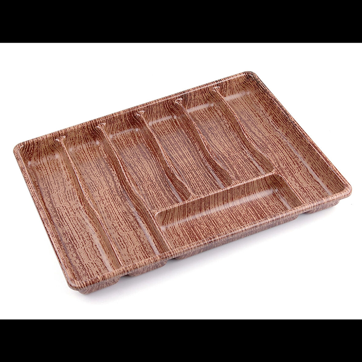 BÜYÜK - AHŞAP RENK - 7 BÖLMELİ ÇEKMECE İÇİ KAŞIKLIK 50X37CM (5365)