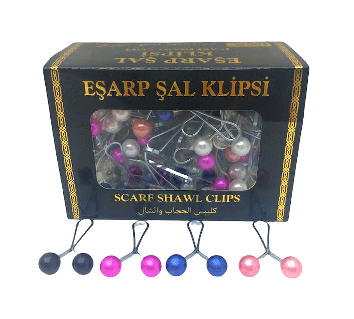 RENKLİ 100 PARÇA  EŞARP BAŞÖRTÜ - ŞAL KLİPSİ (5365)