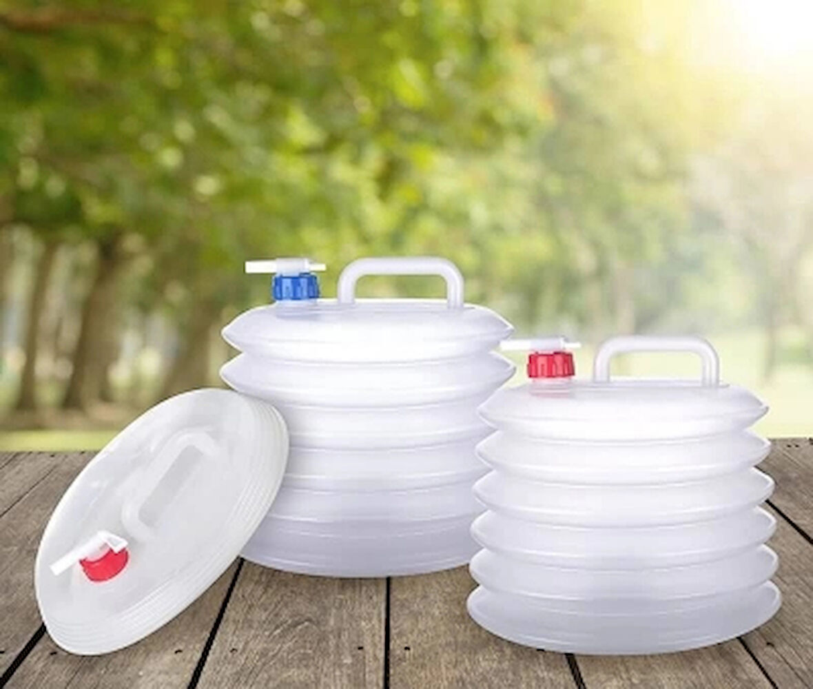 FDA AKORDİYON MUSLUKLU KATLANIR SU BİDONU 10 LT (5365)