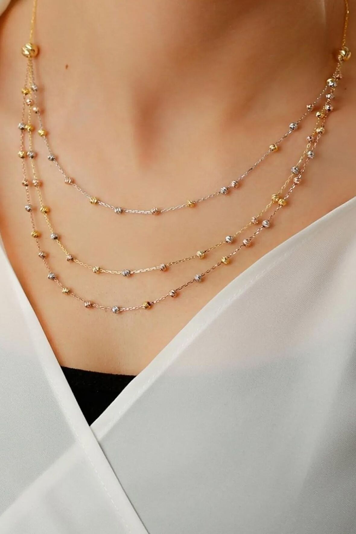 925 Ayar Rose Gold Dorika Gümüş Kolye