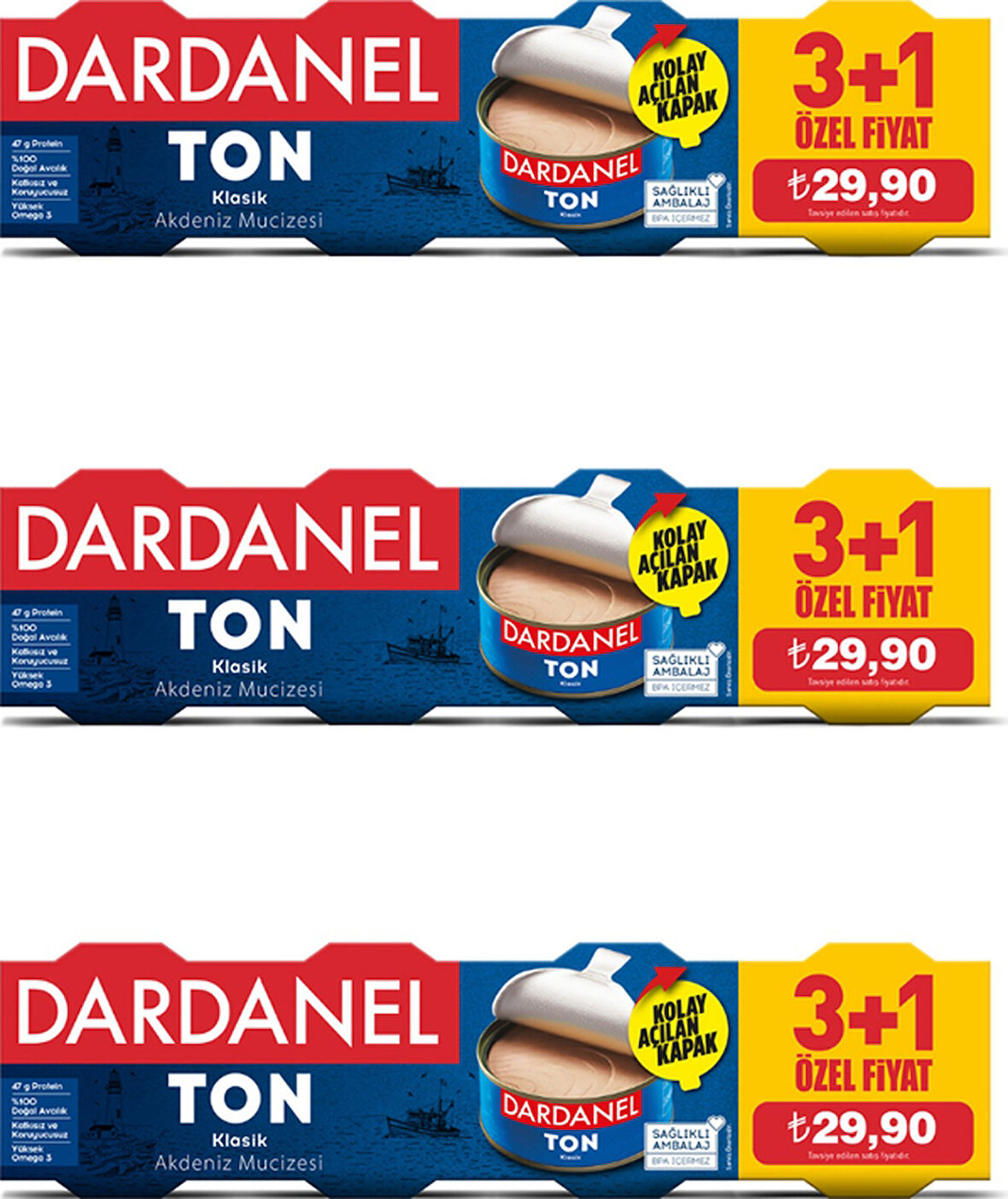 Dardanel Ton Balığı 4 x 75 G  3'Lü Paket