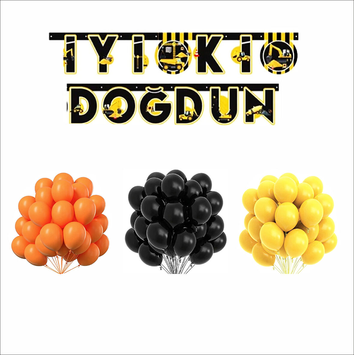 İNŞAAT TEMALI MİNİ BALON+BANNER SETİ