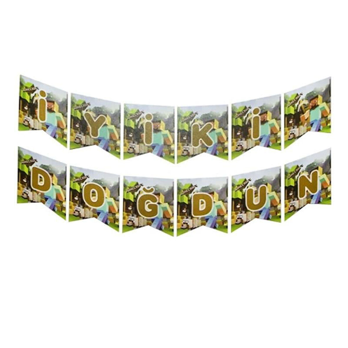 MİNECRAFT TEMALI İYİ Kİ DOĞDUN BANNER