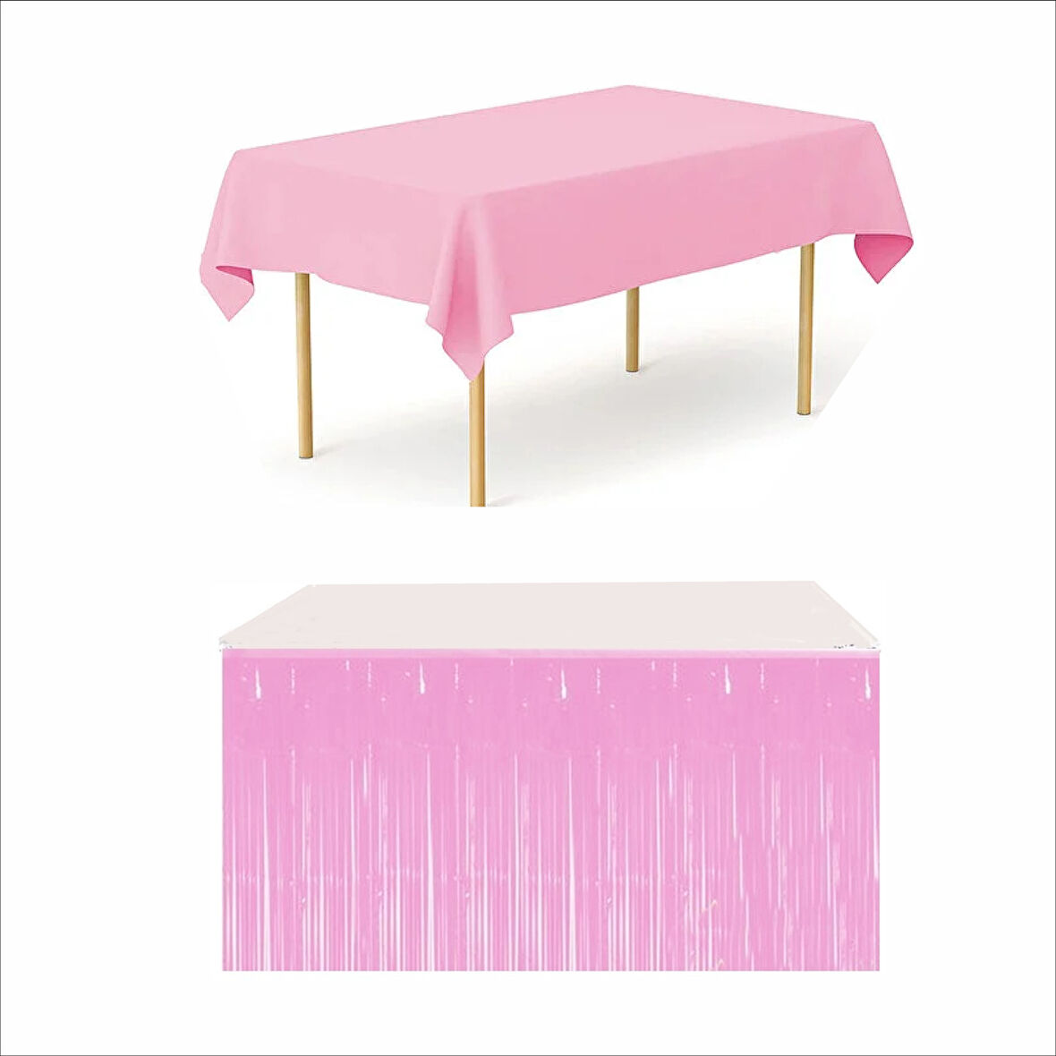 PEMBE MASA ÖRTÜSÜ VE PEMBE MASA ETEĞİ