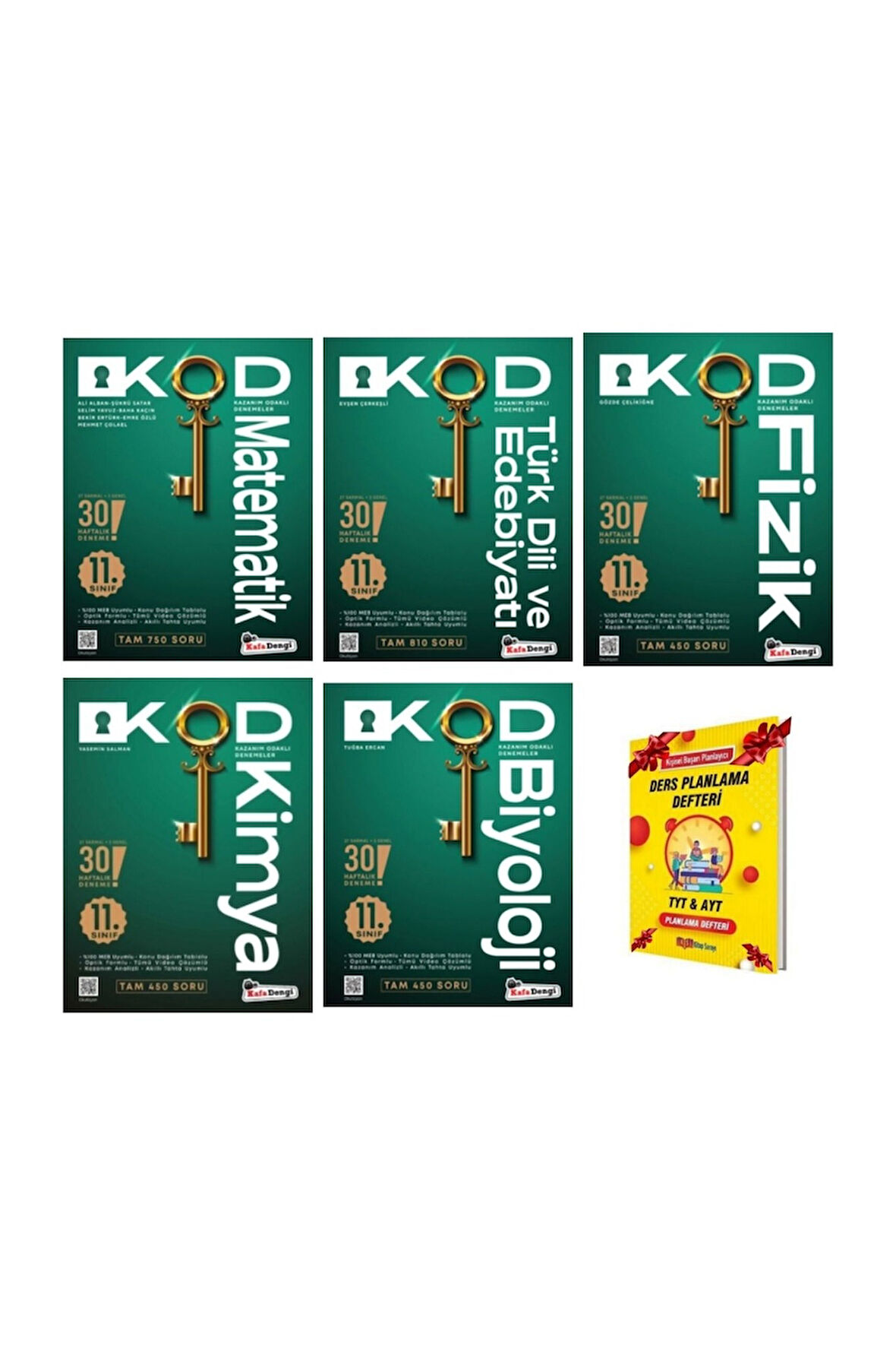 11. Sınıf Matematik Edebiyat Fizik Kimya Biyoloji Haftalık Deneme 5li Set