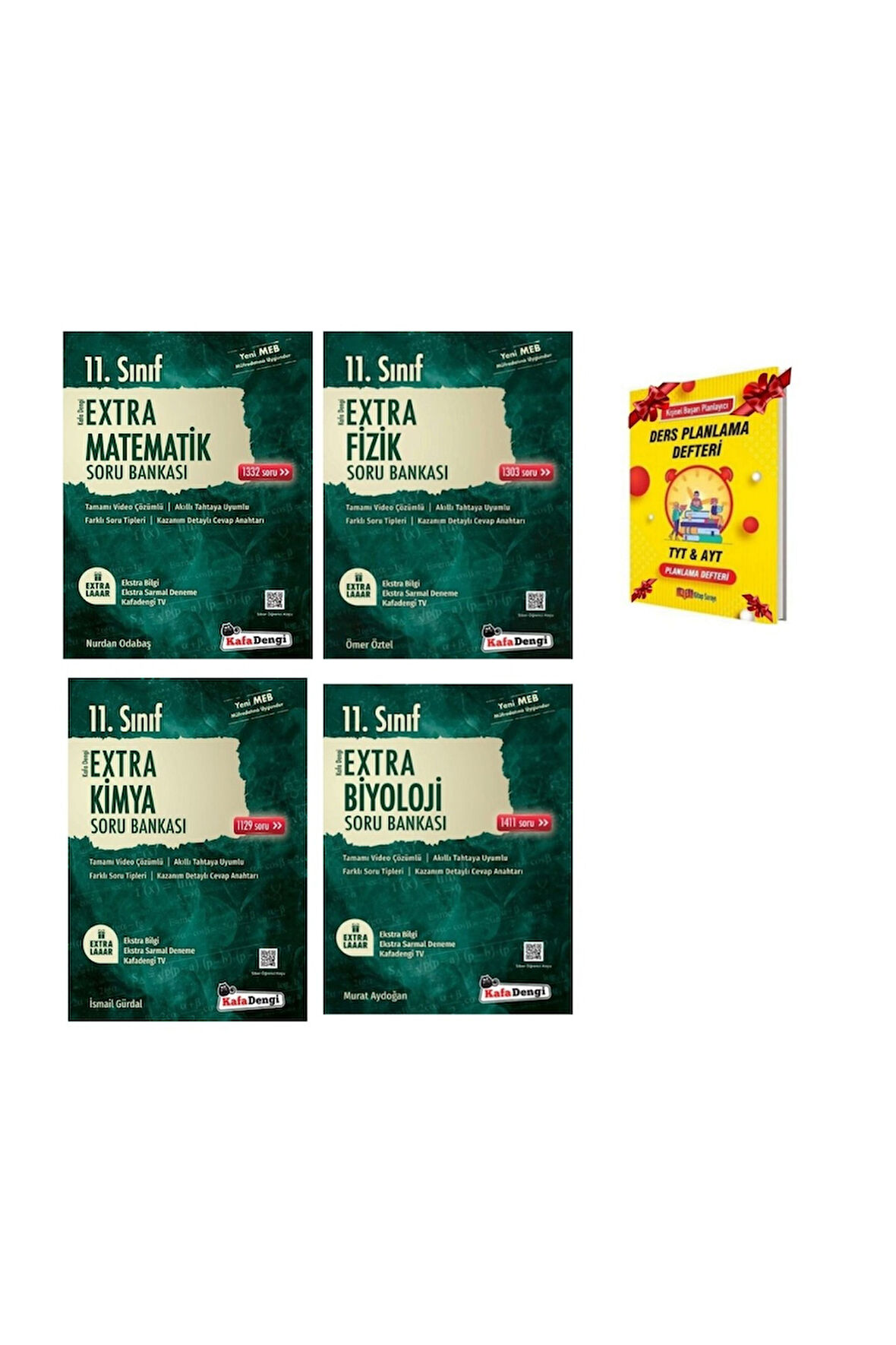 11. Sınıf Matematik Fizik Kimya ve Biyoloji Soru Bankası Extra 4lü Set