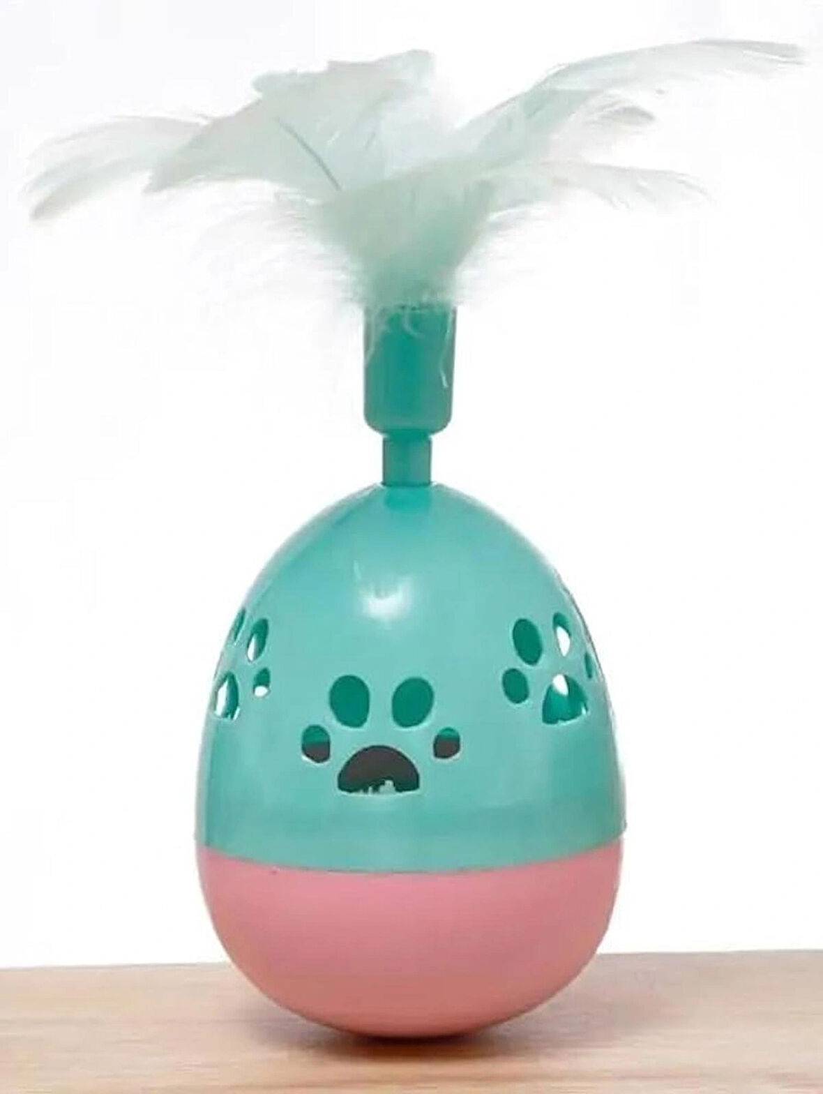 Çıngıraklı Tüylü Hacıyatmaz Kedi Oyuncağı