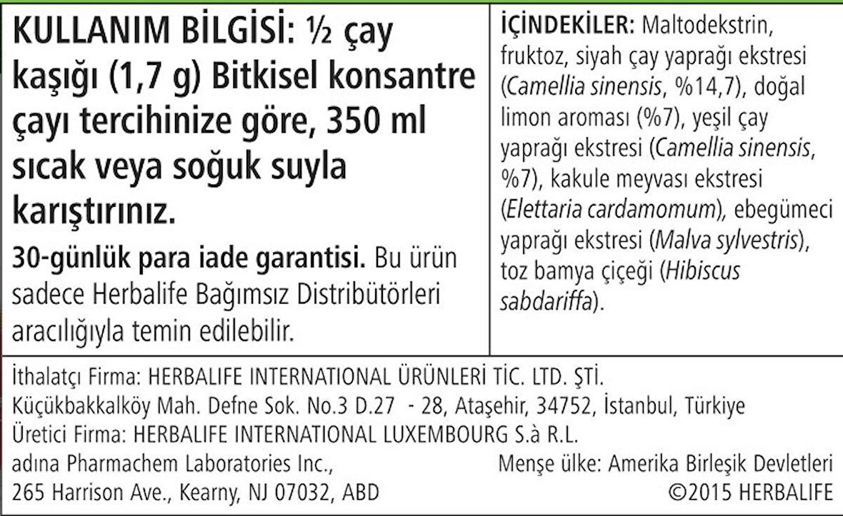 Herbalife Bitkisel Konsantre Çay 100 gr