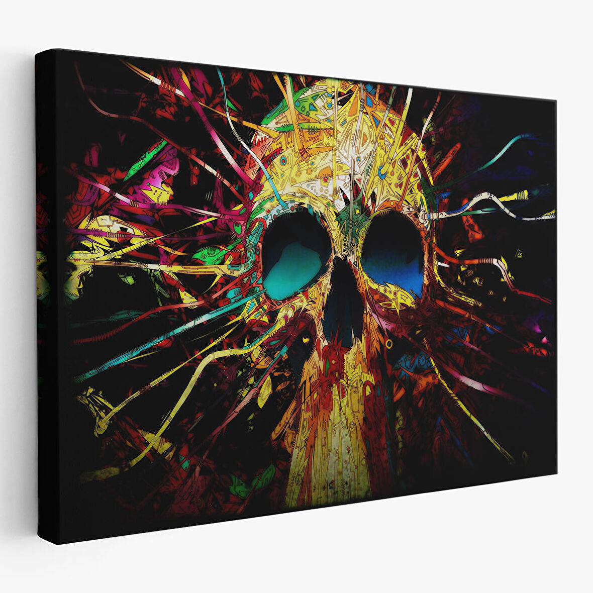 Kafatası Kanvas Tablo, Graffiti Duvar Sanatı, Kafatası, Graffiti Kafatası Sokak Sanatı-5382