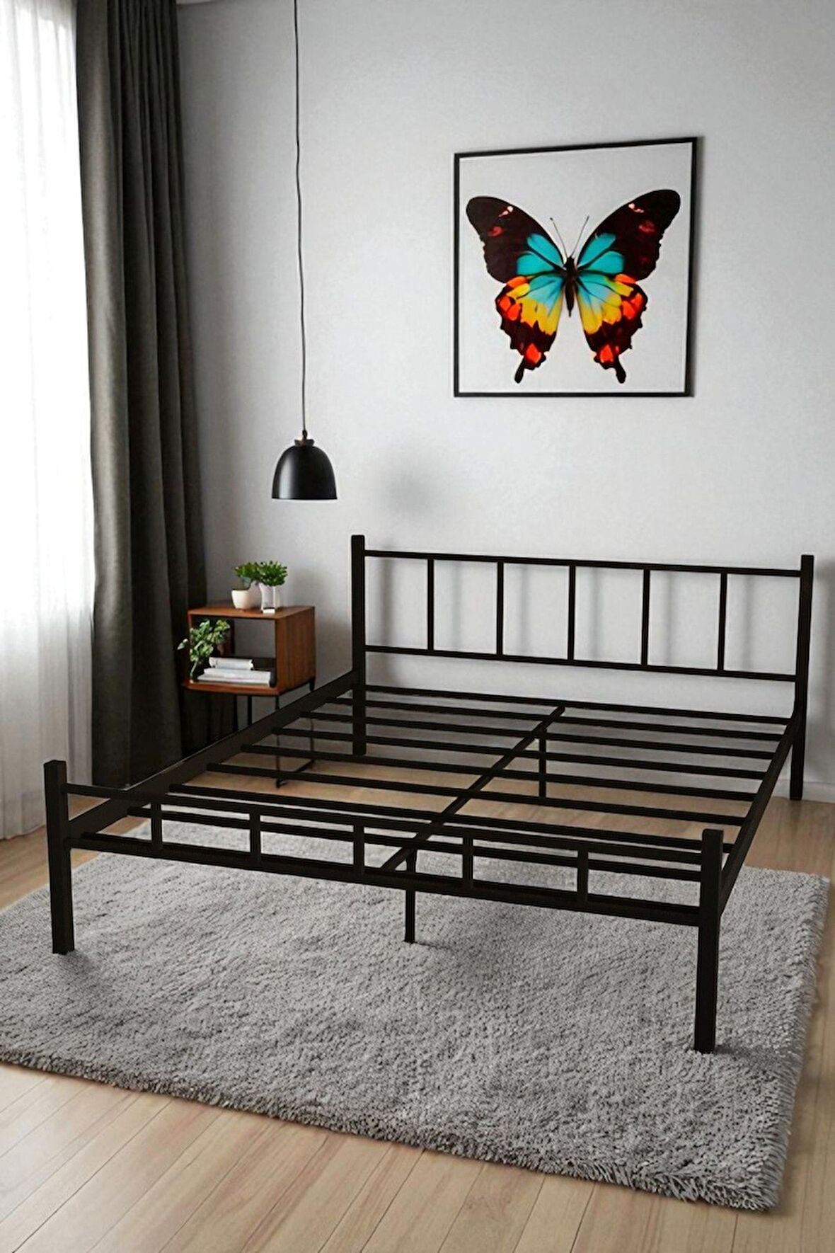 FURSİMO SERENİTA SERİSİ SİYAH METAL  ÇİFT KİŞİLİK KARYOLA,FERFORJE KARYOLA 160X200
