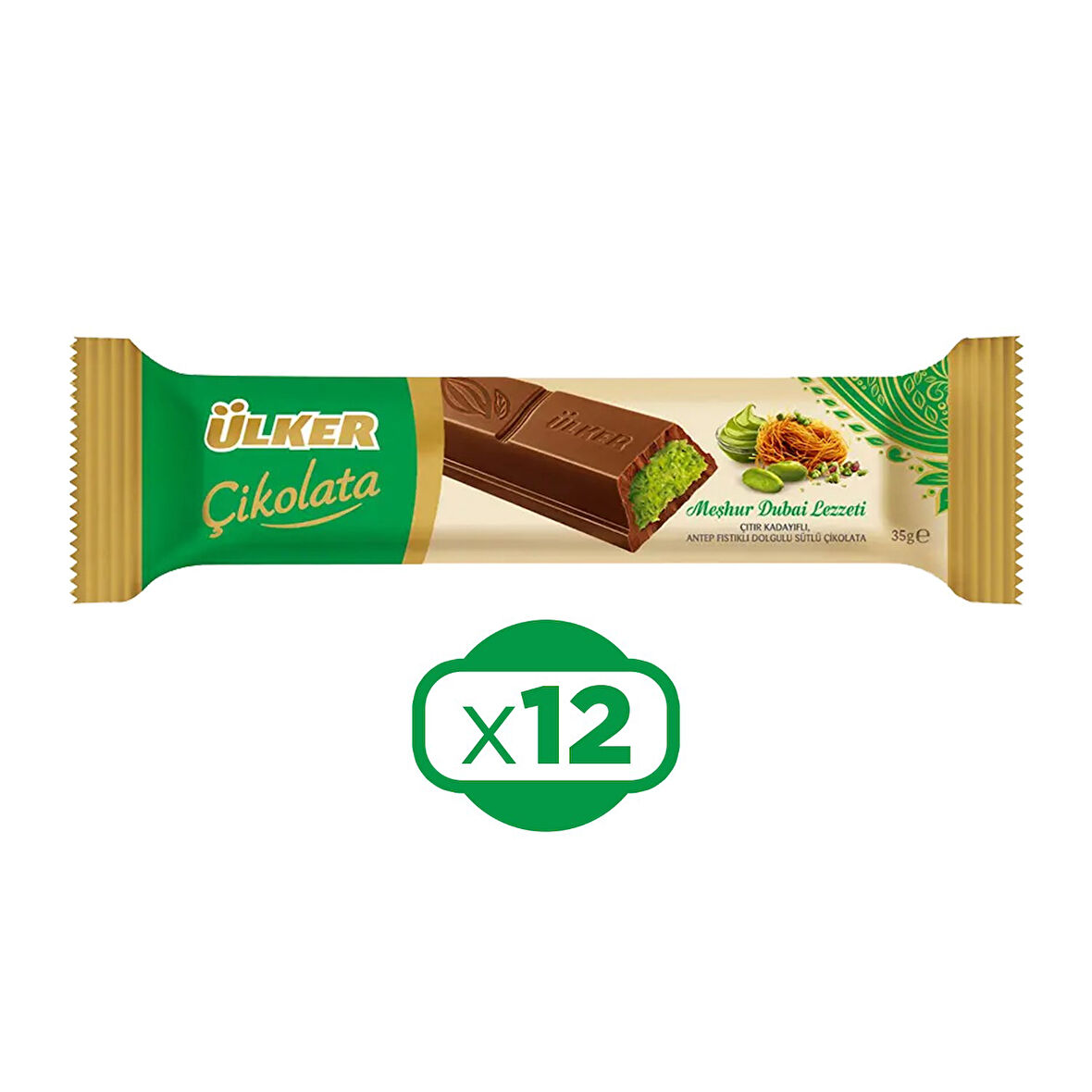 Ülker Meşhur Dubai Lezzeti Dubai Çikolatası 35 gr x 12 Adet