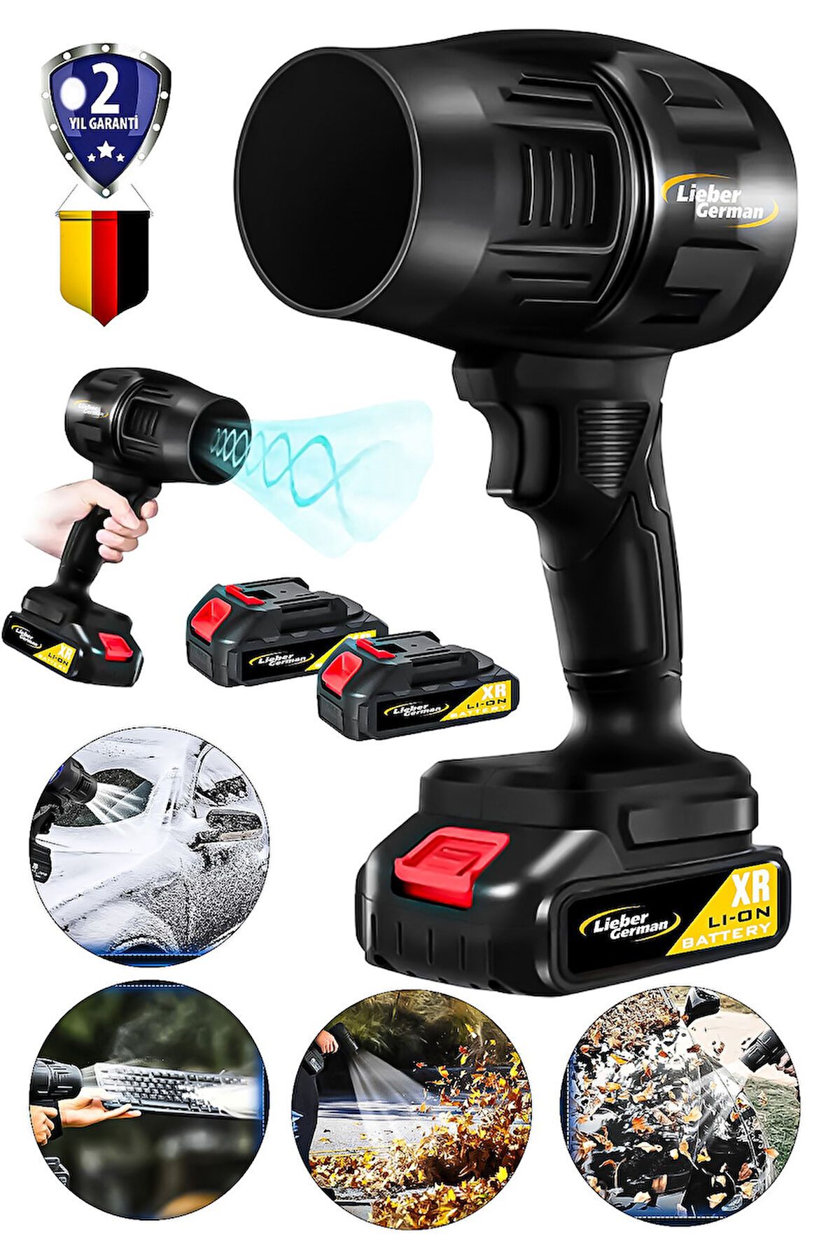 Turbo Jet Fan 18000Rpm 2x Akülü Hava Yaprak Toz Su Üfleme Makinesi