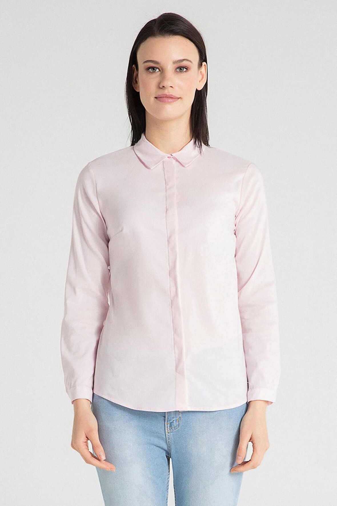 Kadın Basic Likralı Gömlek