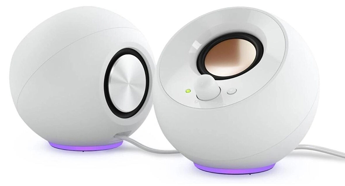 Creative Pebble Se - Usb-C - 16W Multimedya Stereo Hoparlör Seti - Rgb Aydınlatmalı - Beyaz
