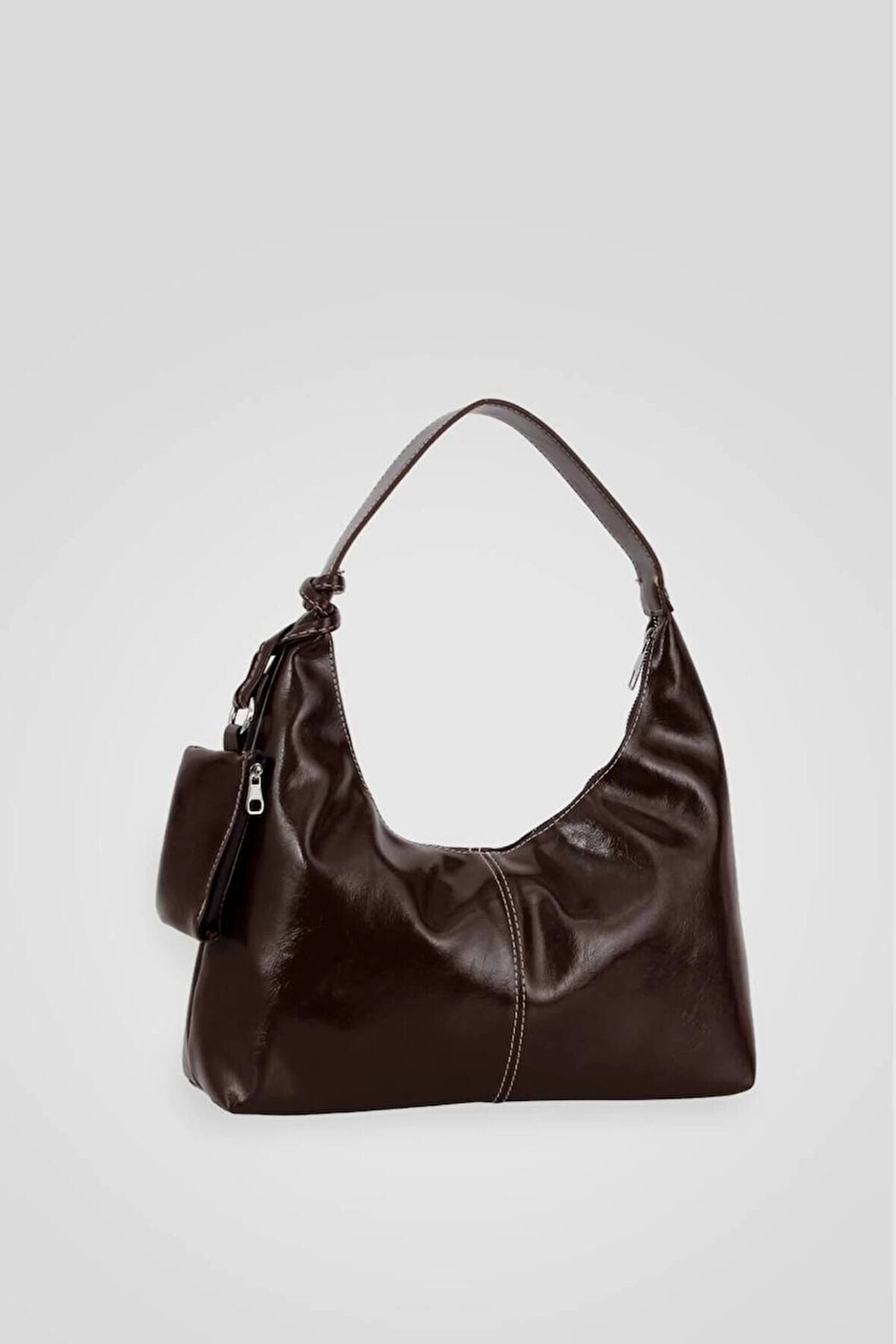 Crocus Taba Süet Cüzdanlı Trend Baget Kadın Omuz Çantası