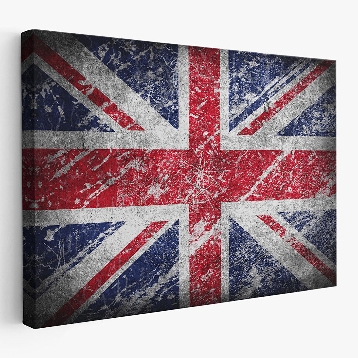 İngiltere Bayrağı Rustik Kanvas Tablo, Ev ve Ofis Dekoru-5392
