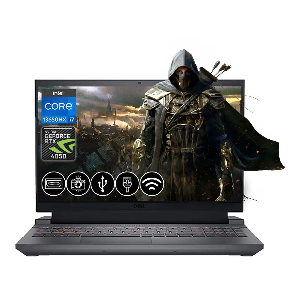 Dell Gaming G15 5530 I7-13650HX 32GB DDR5 512GB G155530010U ATL6 RTX4050 6GB  15.6" Fdos Taşınabilir Bilgisayar