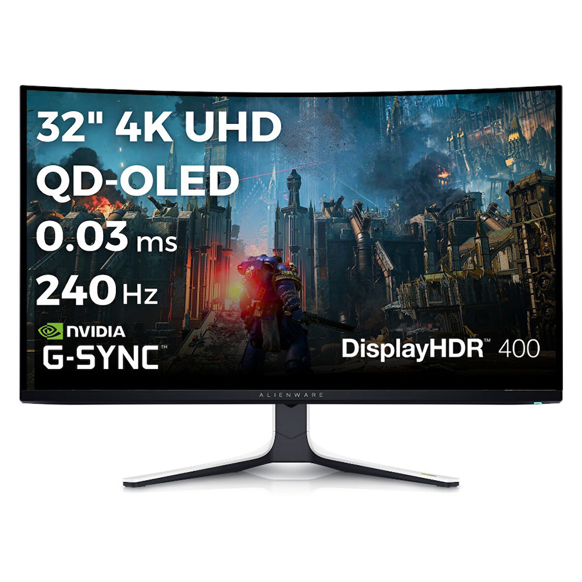 Dell Alienware AW3225QF 32 4K UHD 3840x2160 240Hz 0.03 ms HDMI DP Type-C HDR 400 G-Sync QD OLED Gaming Monitör