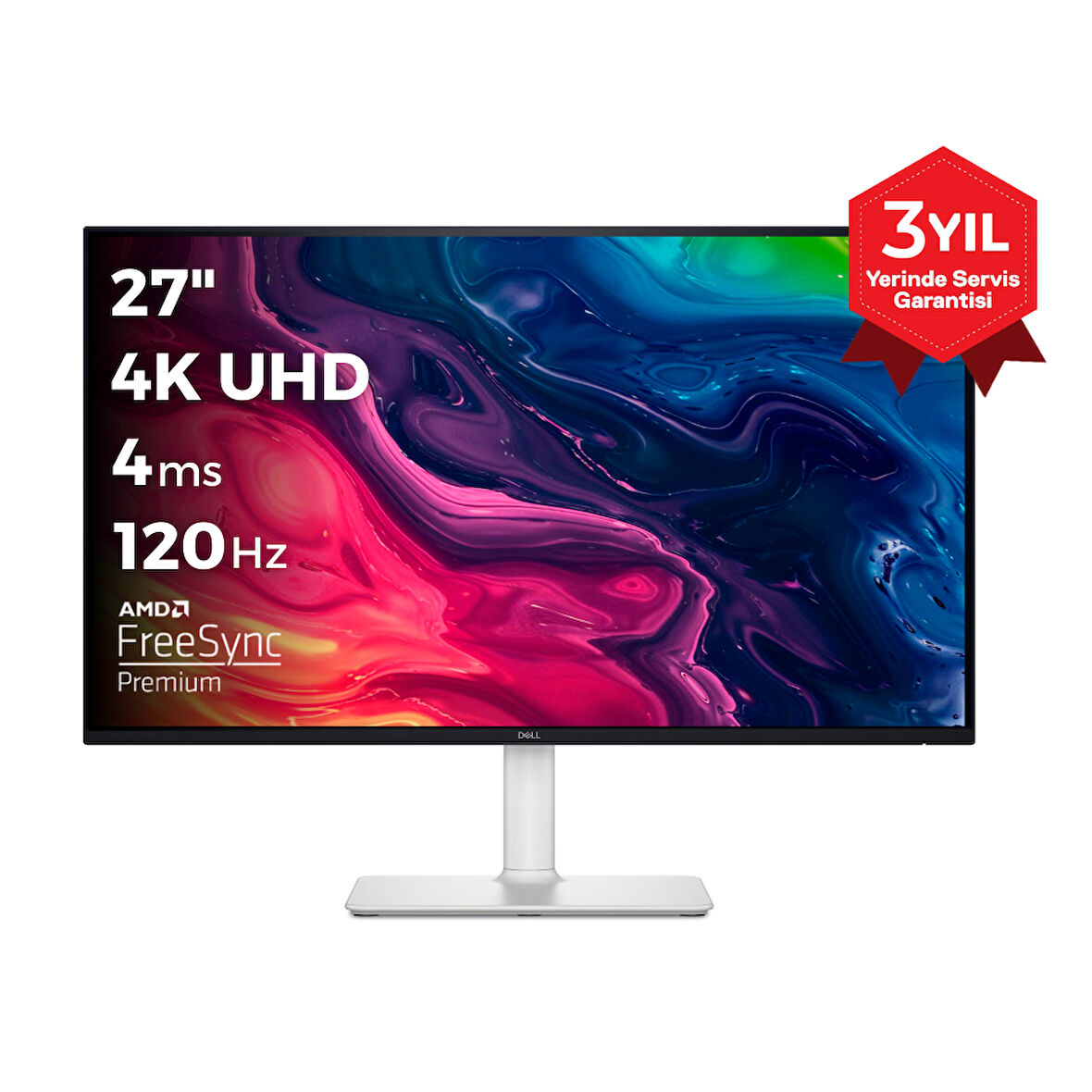 Dell S2725QS 27 3840x2160 4K UHD 120Hz 4ms HDMI DP FreeSync Premium IPS Monitör