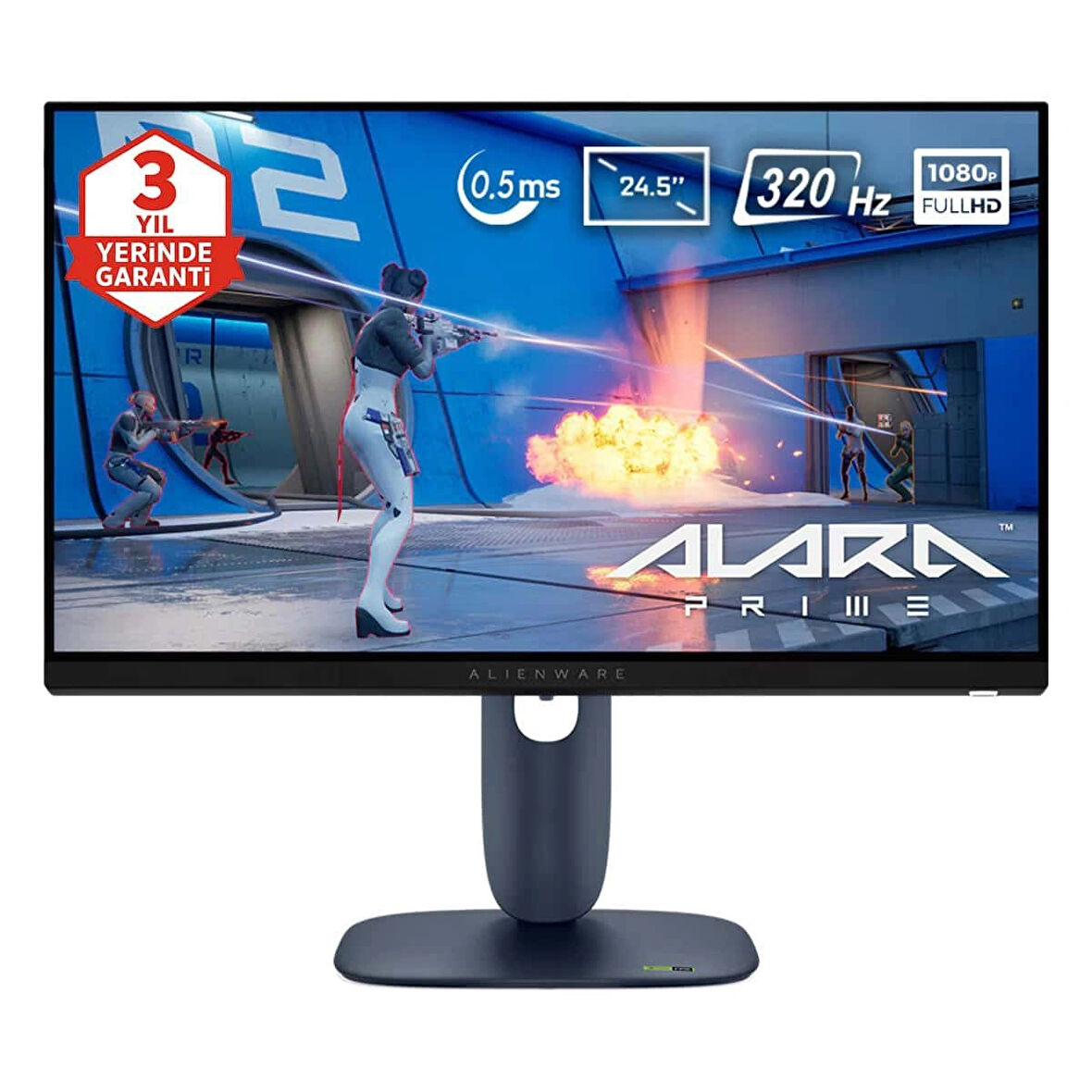 Dell Alienware AW2525HM 24.5 inç 320Hz 0.5ms Full HD Adaptive Sync Fast IPS Pivot Gaming Monitör – 3 Yıl Yerinde Servis Garantisi