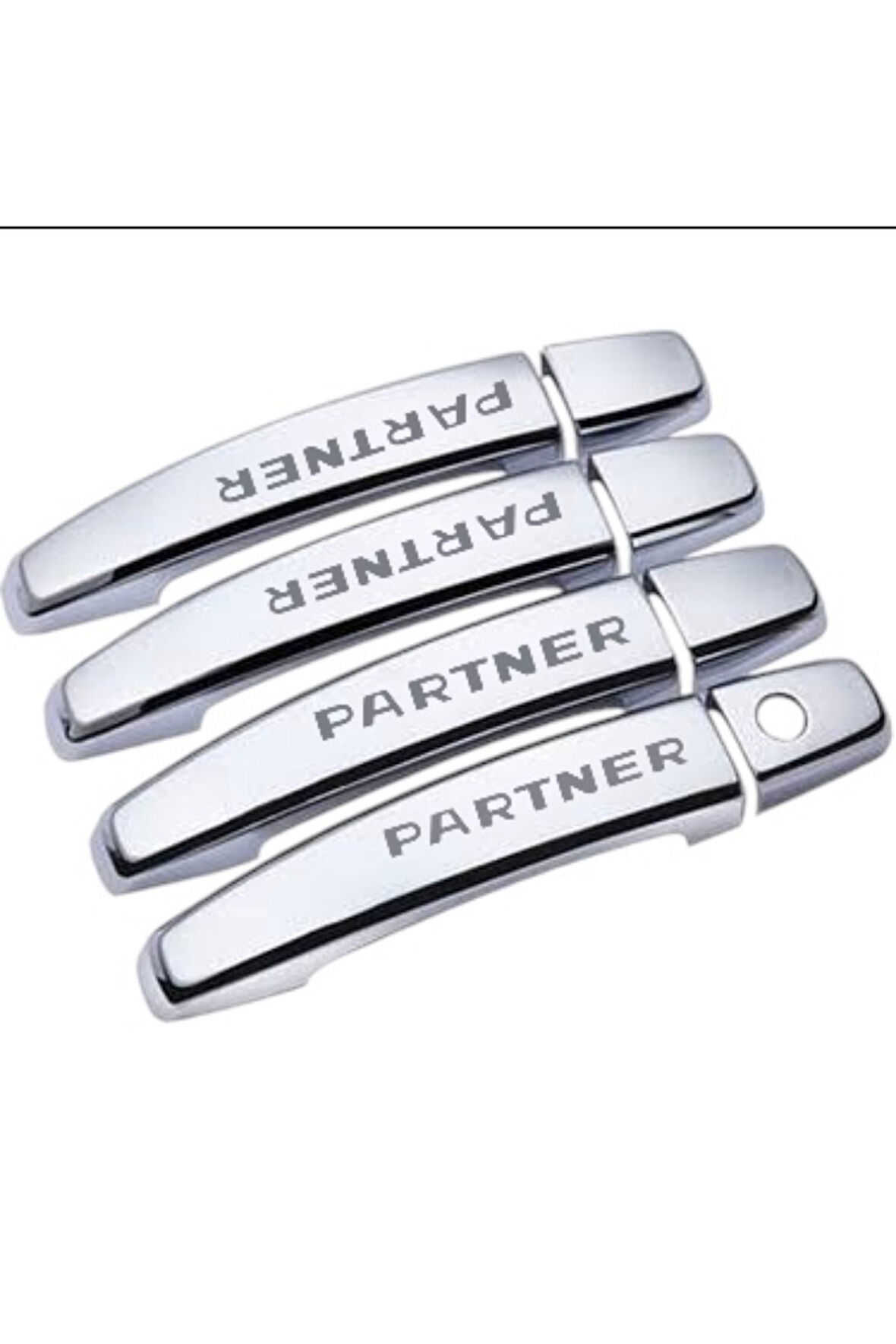 Peugeot Partner Tepee 2012> YAZILI Krom Kapi Kolu 4 Kapi Paslanmaz Çelik