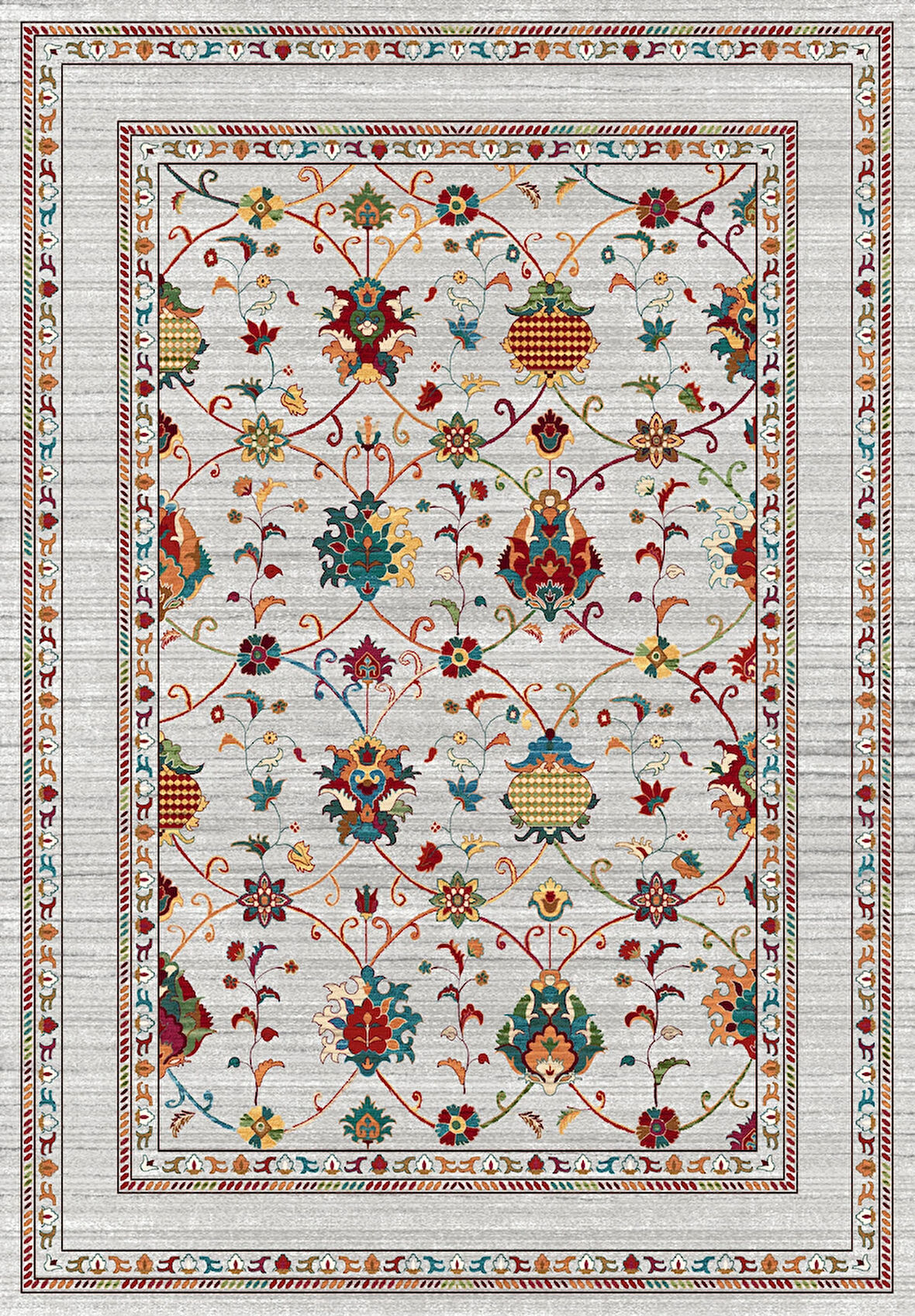 Pamuk Dokuma Taban Kaymaz Yıkanabilir Klasik Desenli  Salon Halısı Mutfak Halısı Koridor Halısı