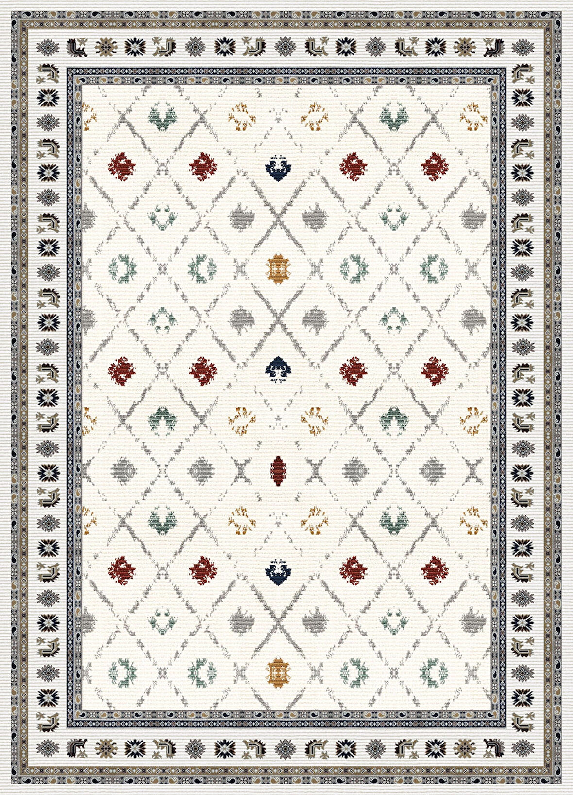 Pamuk Dokuma Taban Kaymaz Yıkanabilir Klasik Desenli  Salon Halısı Mutfak Halısı Koridor Halısı