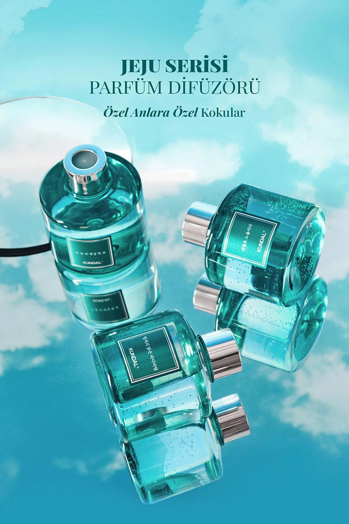 KUNDAL Jeju Serisi Parfüm Difüzörü KUNDAL Perfume Diffuser Jeju Edition 200ml 3Adet