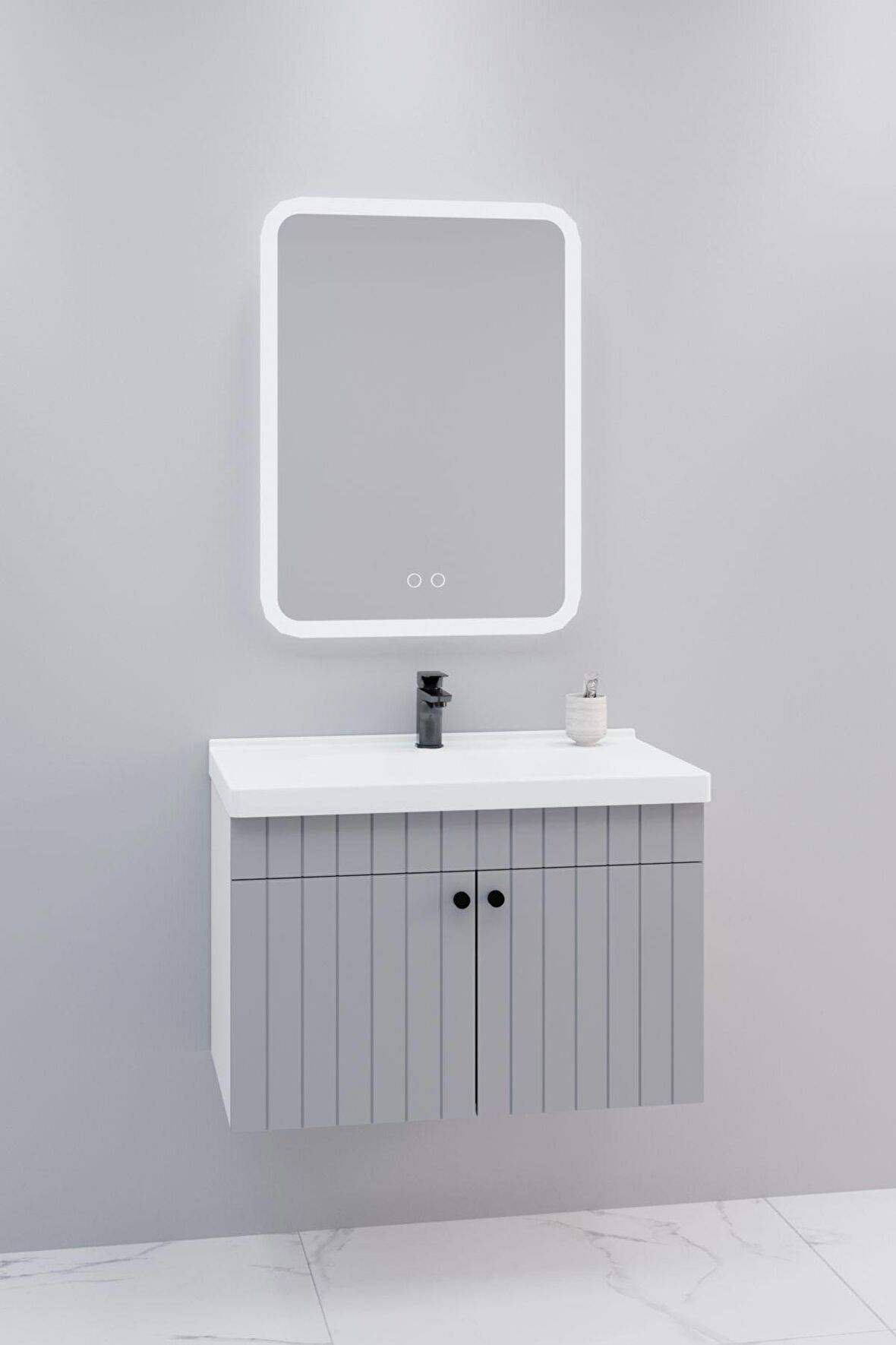 Avien 80 Cm Banyo Dolabı Cmr Led Aynalı - Boy Dolap Hariç