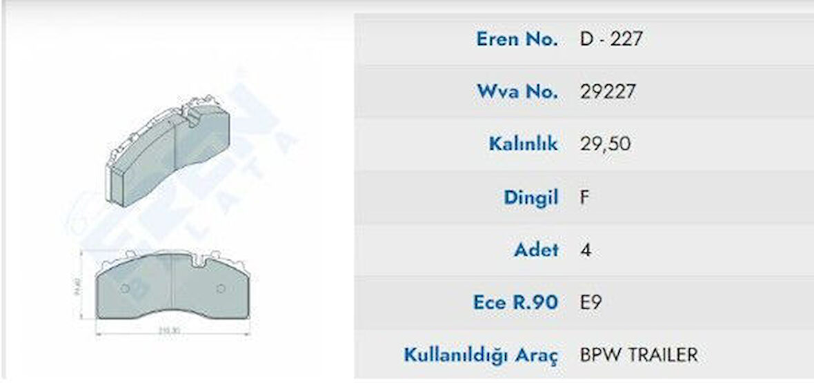 DISK BALATA BPW Y.M KUCUK 29227