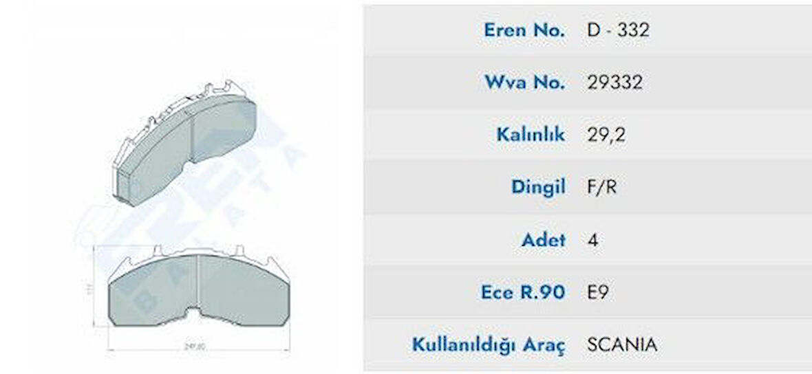 DISK FREN BALATASI SCANIA 29332