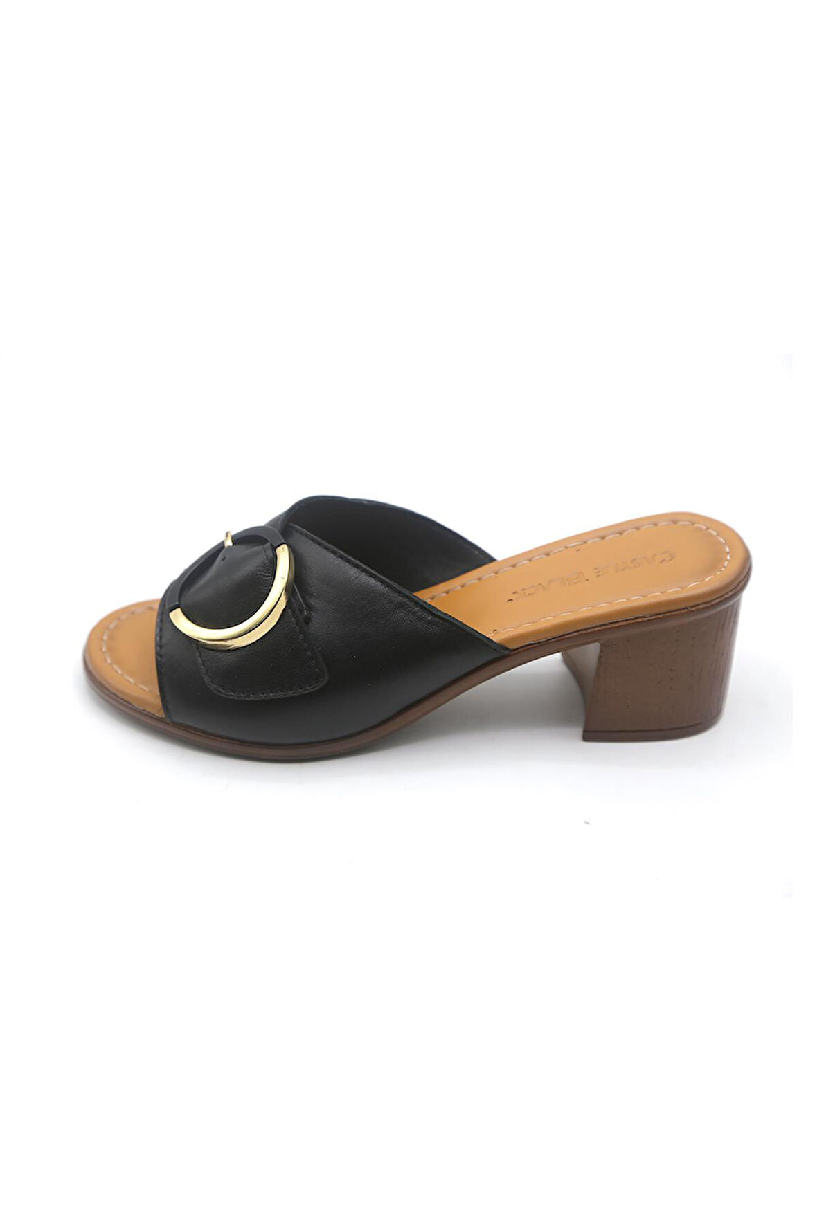 Castle Black 4576-1 Kadın Deri Terlik