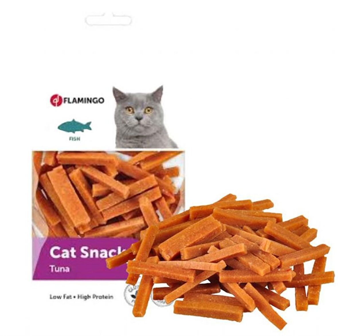 Flamingo Cat Snack Balık Eti - Kümes Hayvanlı Çubuk Yetişkin Kedi Ödülü 50 g 