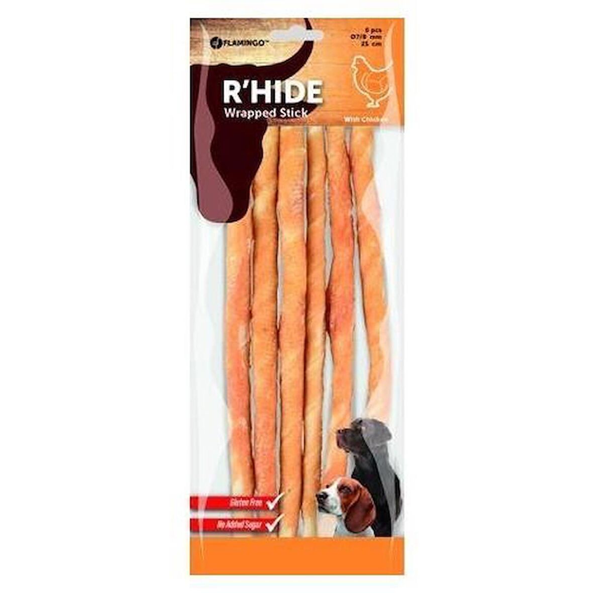 Flamingo Rhide Tavuk Sargılı Köpek Ödül Çubuğu  25cm 130gr  SKT:09/2024