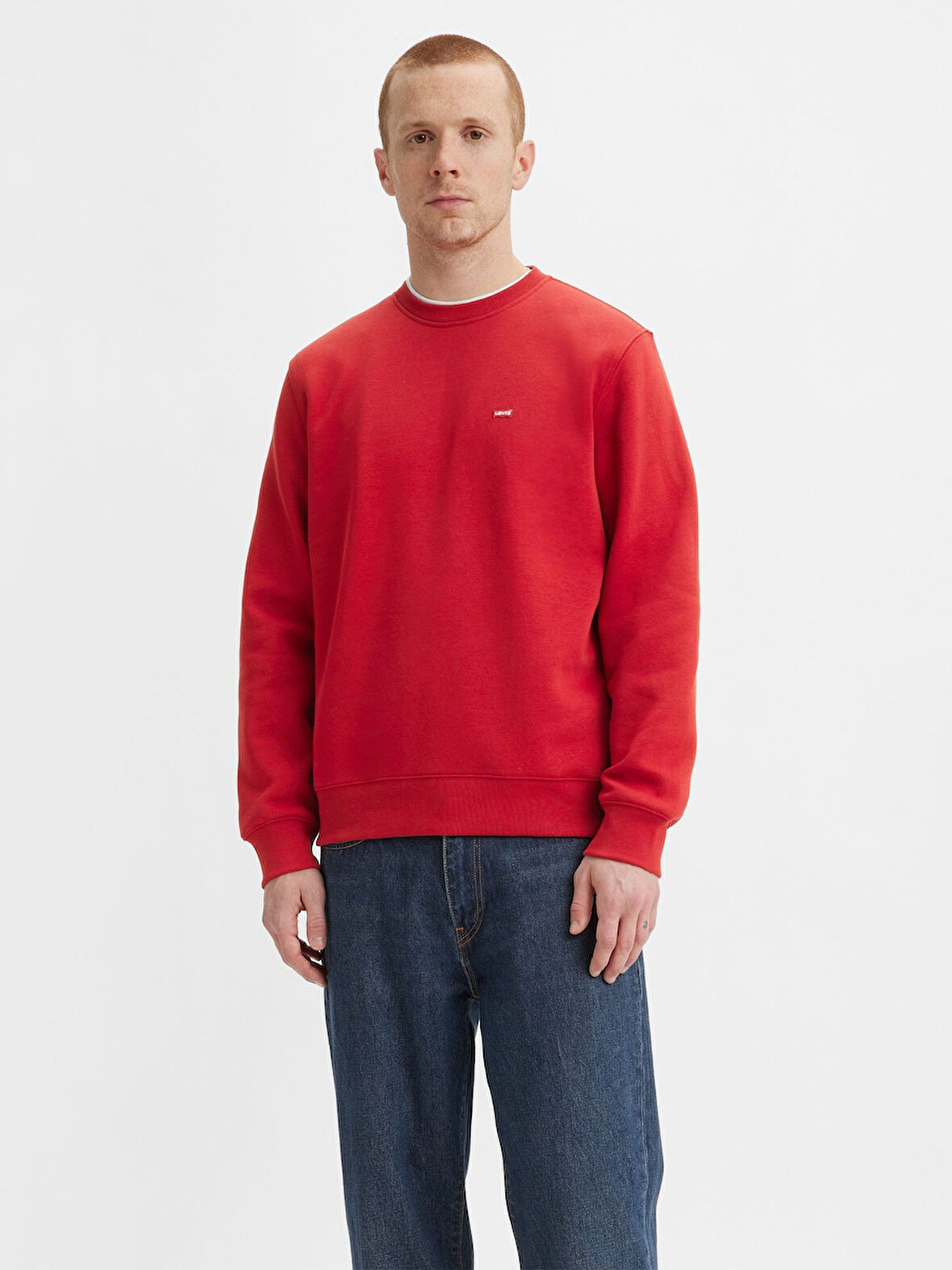 ERKEK BİSİKLET YAKA KIRMIZI SWEATSHİRT 34257-0032