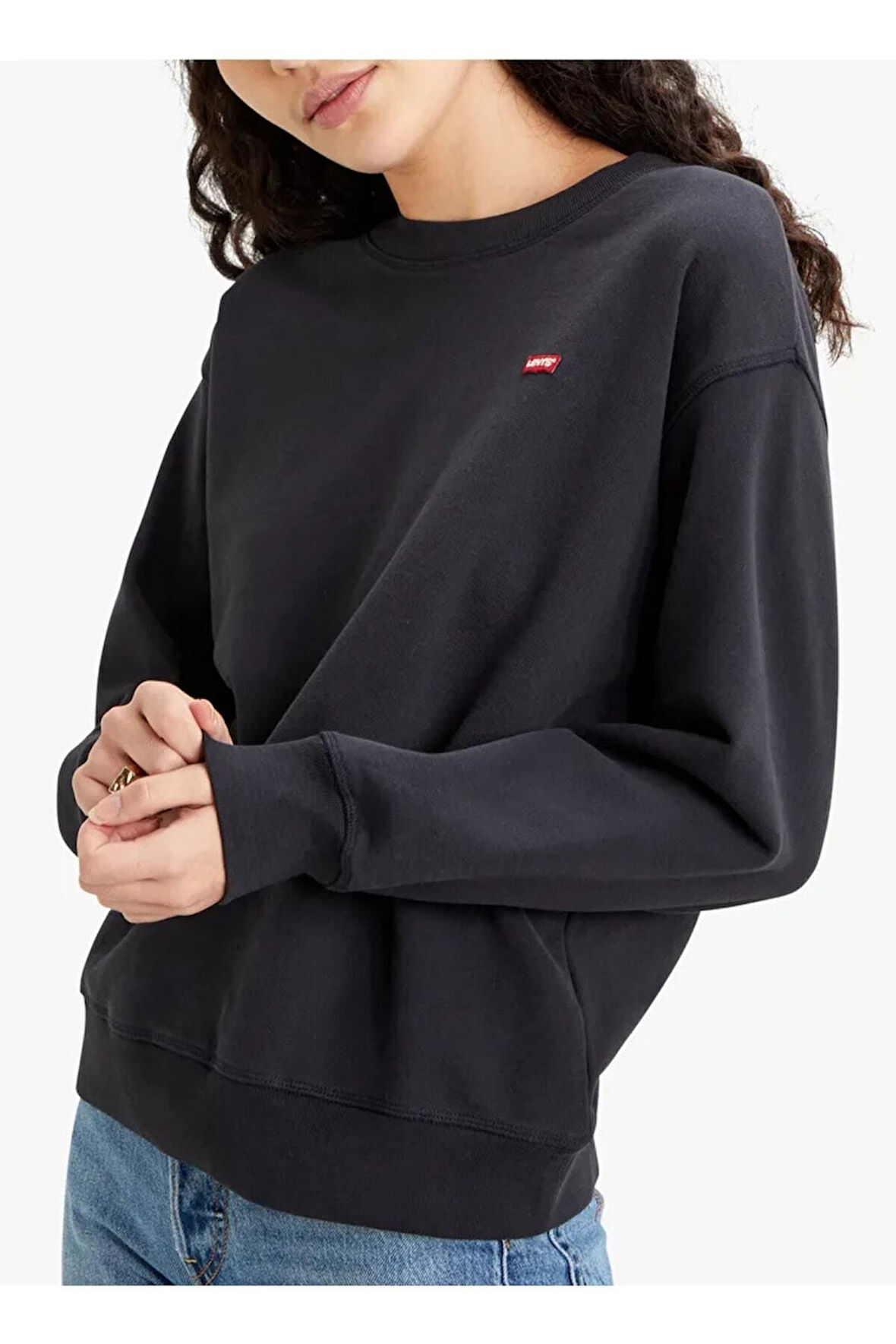 Levi's Kadın Bisiklet Yaka Siyah Basic Sweatshirt - A3172-0010