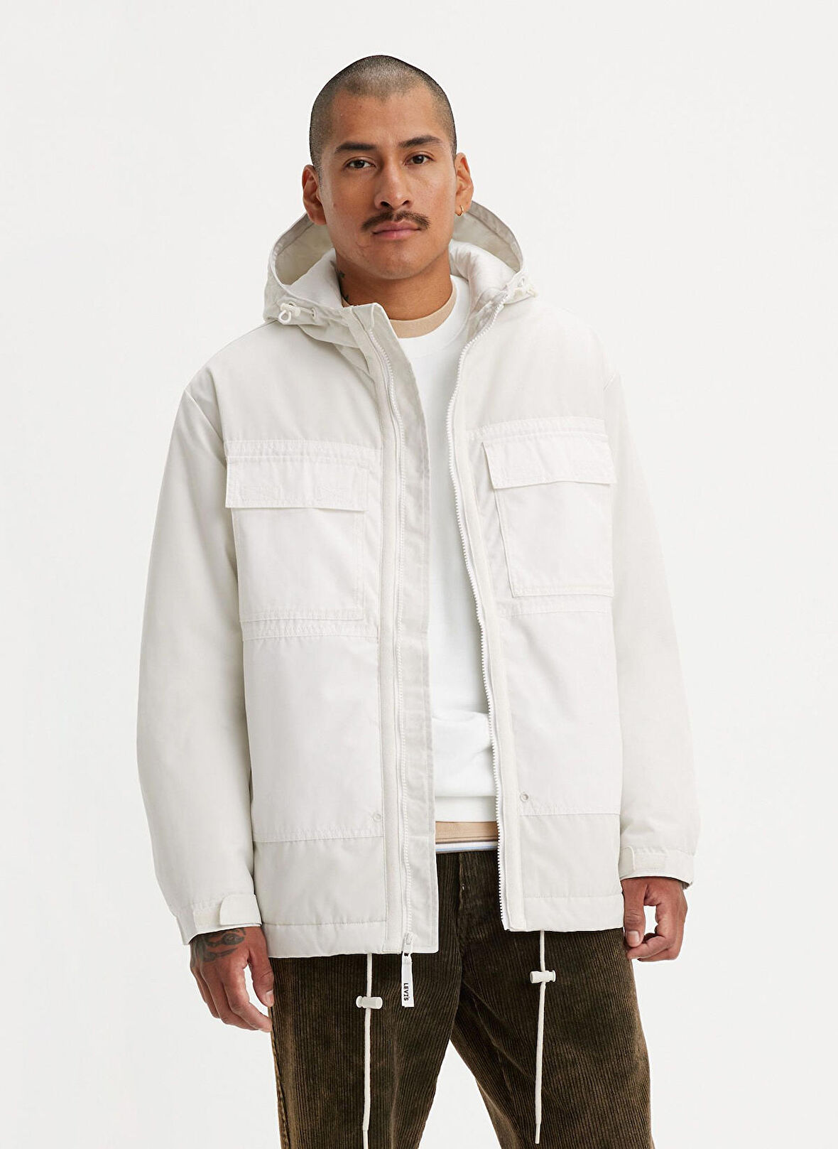 Levis Normal Beyaz Erkek Ceket A7261-0001_TAMALPAIS HOODED JACKET