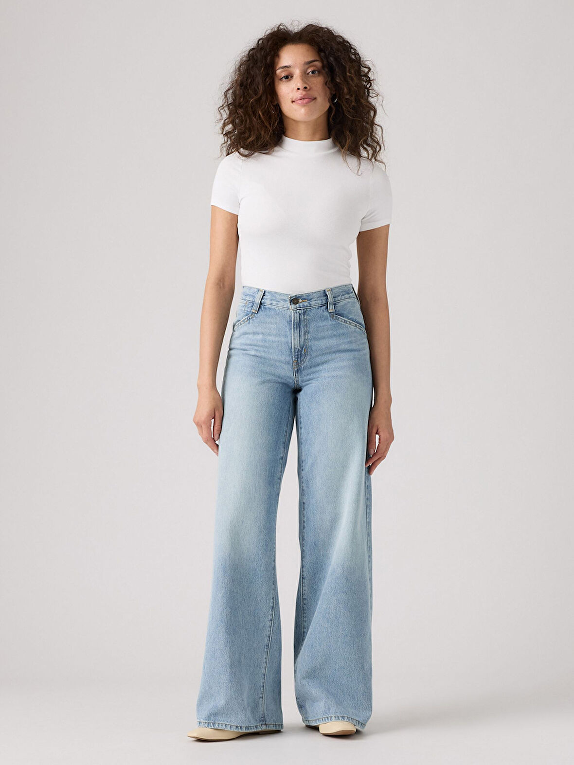 94 BAGGY KADIN MAVİ JEAN PANTOLON A5929-0001