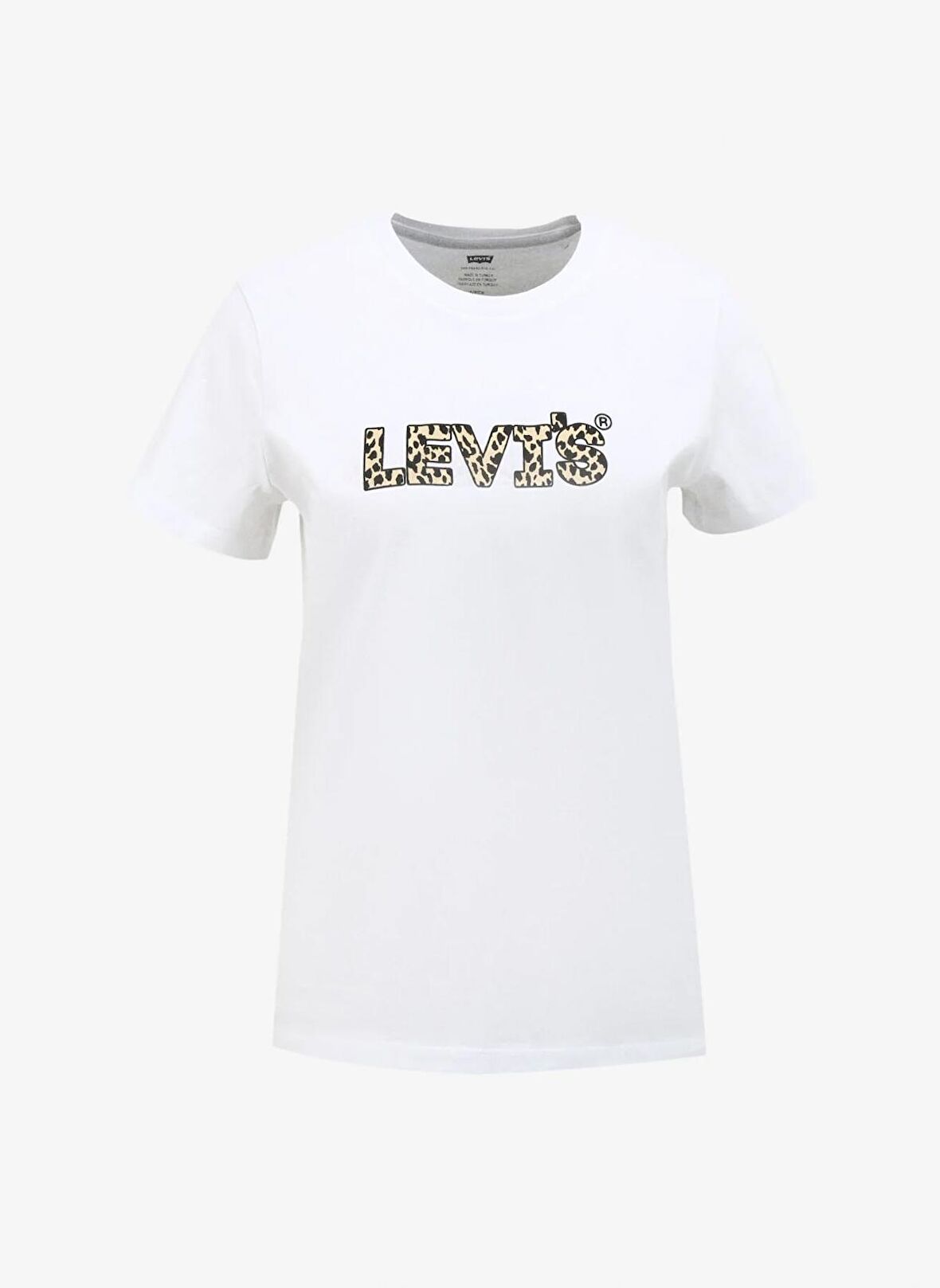 Levis Bisiklet Yaka Baskılı Beyaz Kadın T-Shirt THE PERFECT TEE HL LOGO MOSAIC ANIM