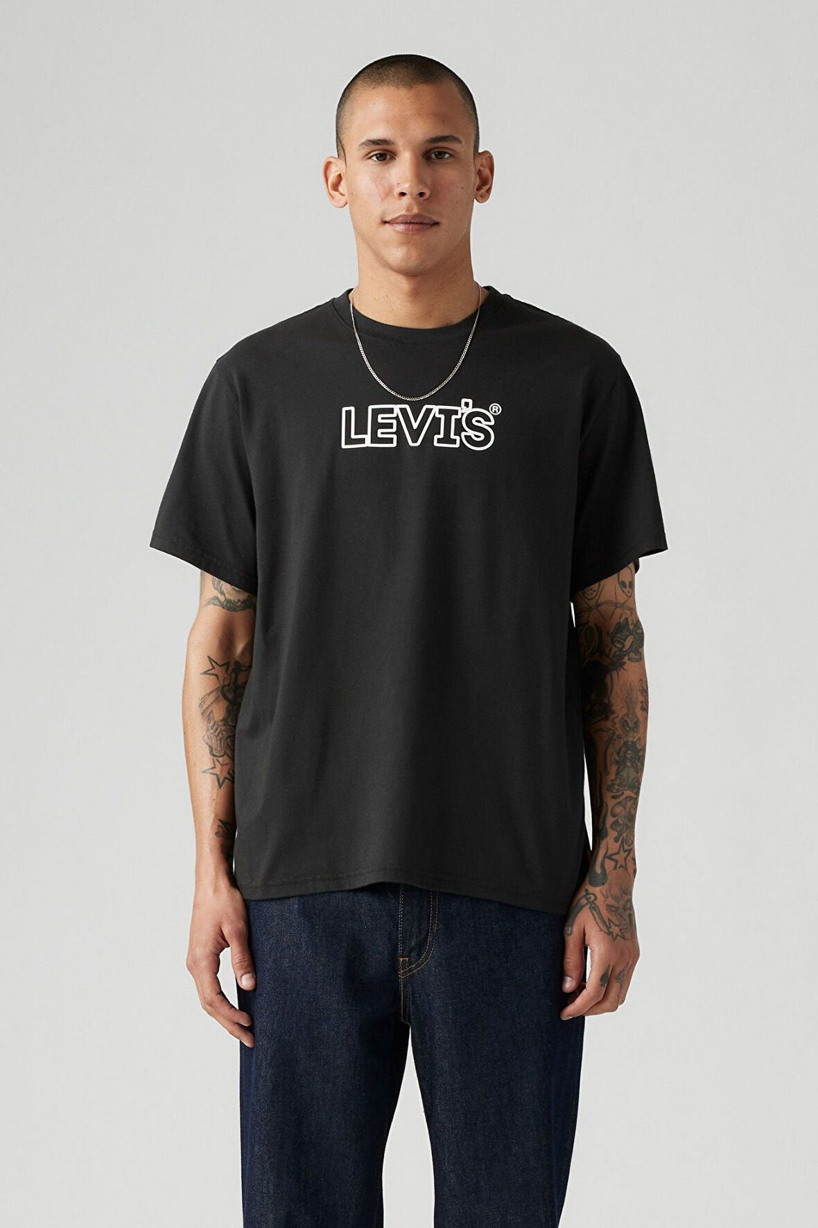 Levi's Erkek Relaxed Fit Baskılı Siyah T-shirt - 16143-1500