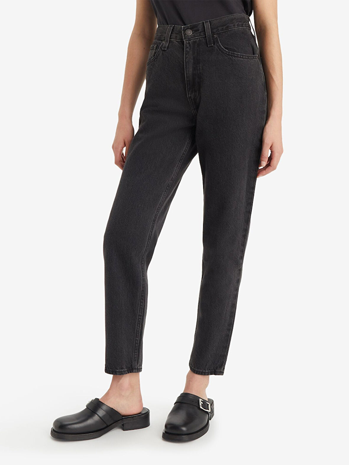 80S MOM JEAN KADIN SİYAH KOT PANTOLON A9385-0000