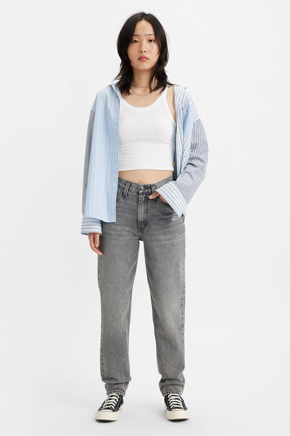 Levi's Kadın 80's Mom Jeans Gri Yüksek Bel Pantolon - A9385-0004