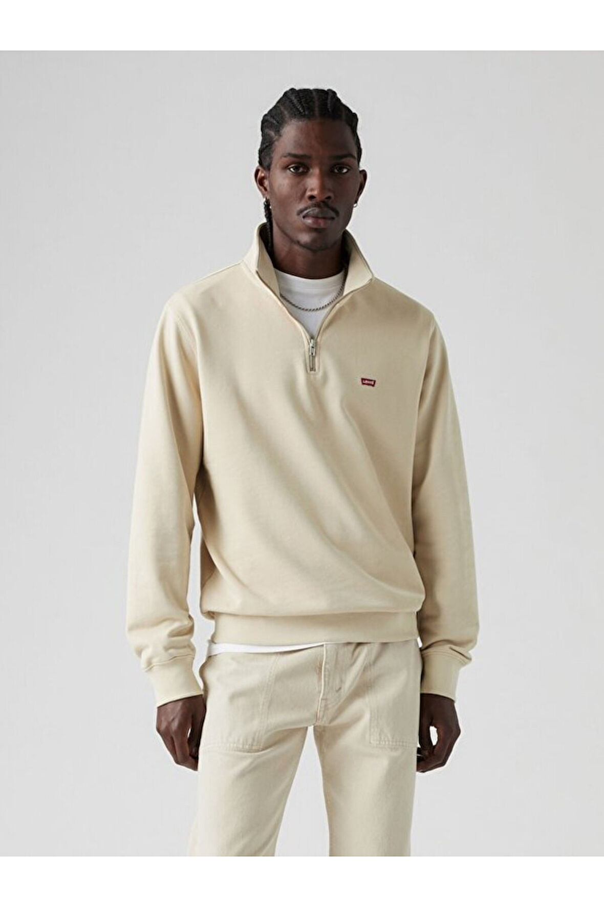 Levi's Erkek Original Housemark Yarım Fermuar Quarter-Zip Sweatshirt - 001TU-0002