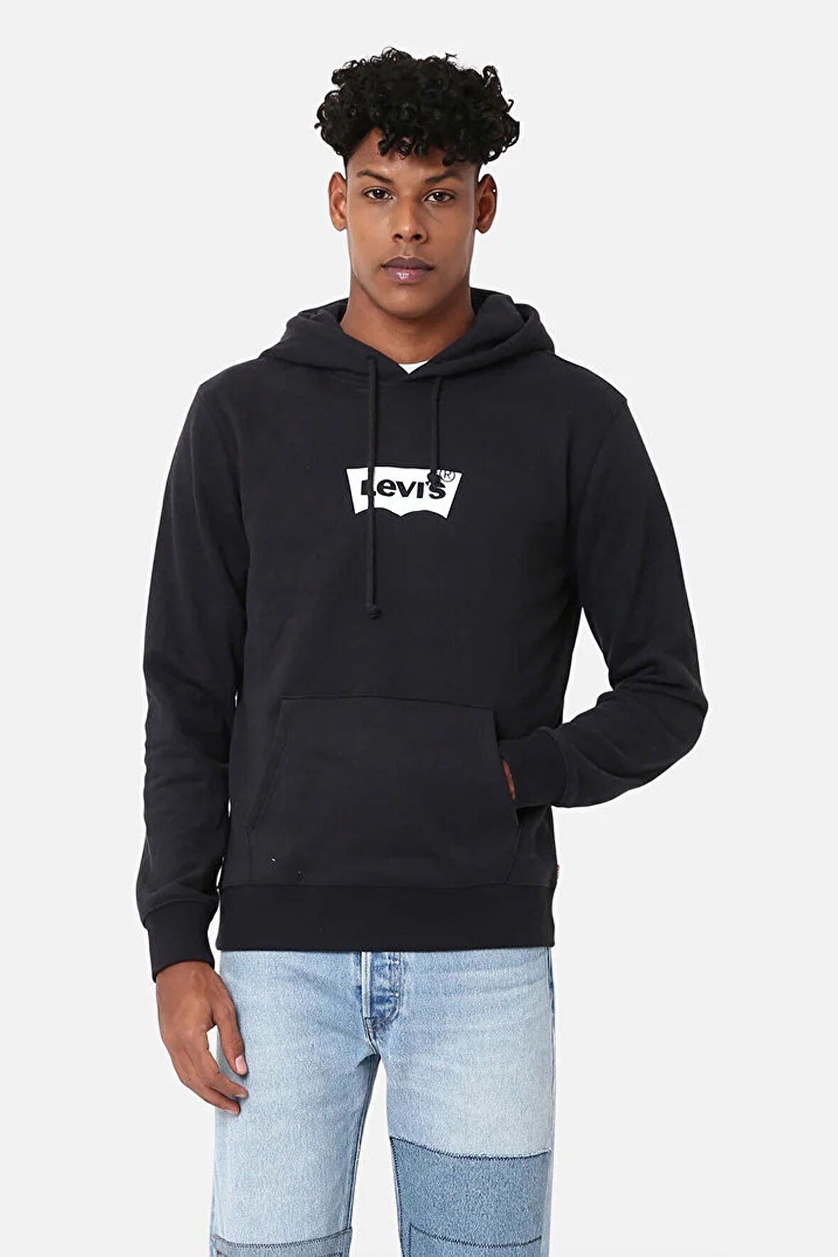 Levi's Erkek Kapüşonlu Normal Düz Siyah Sweatshirt - A2410-0013