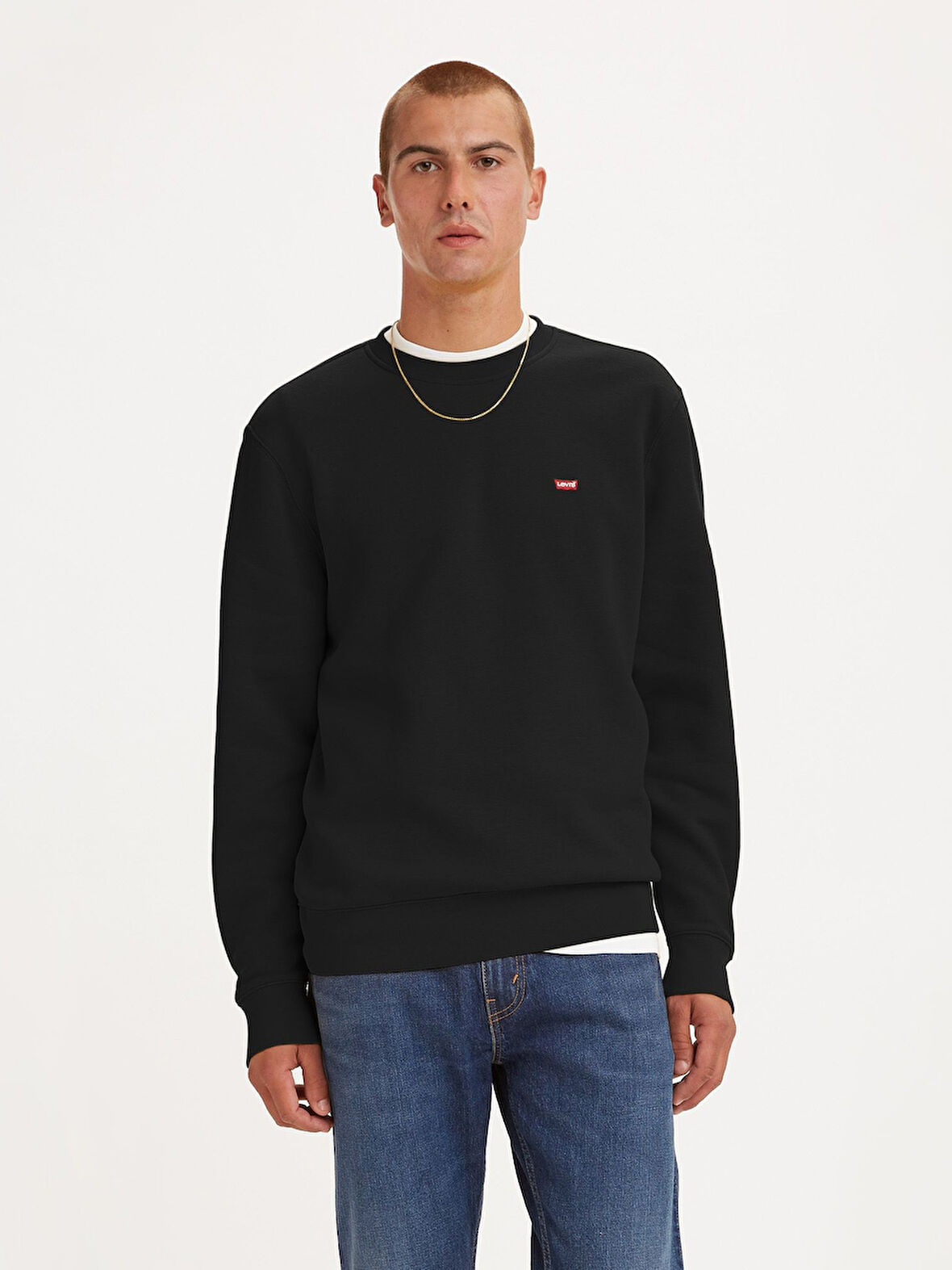 ERKEK BİSİKLET YAKA SİYAH SWEATSHİRT 34257-0008