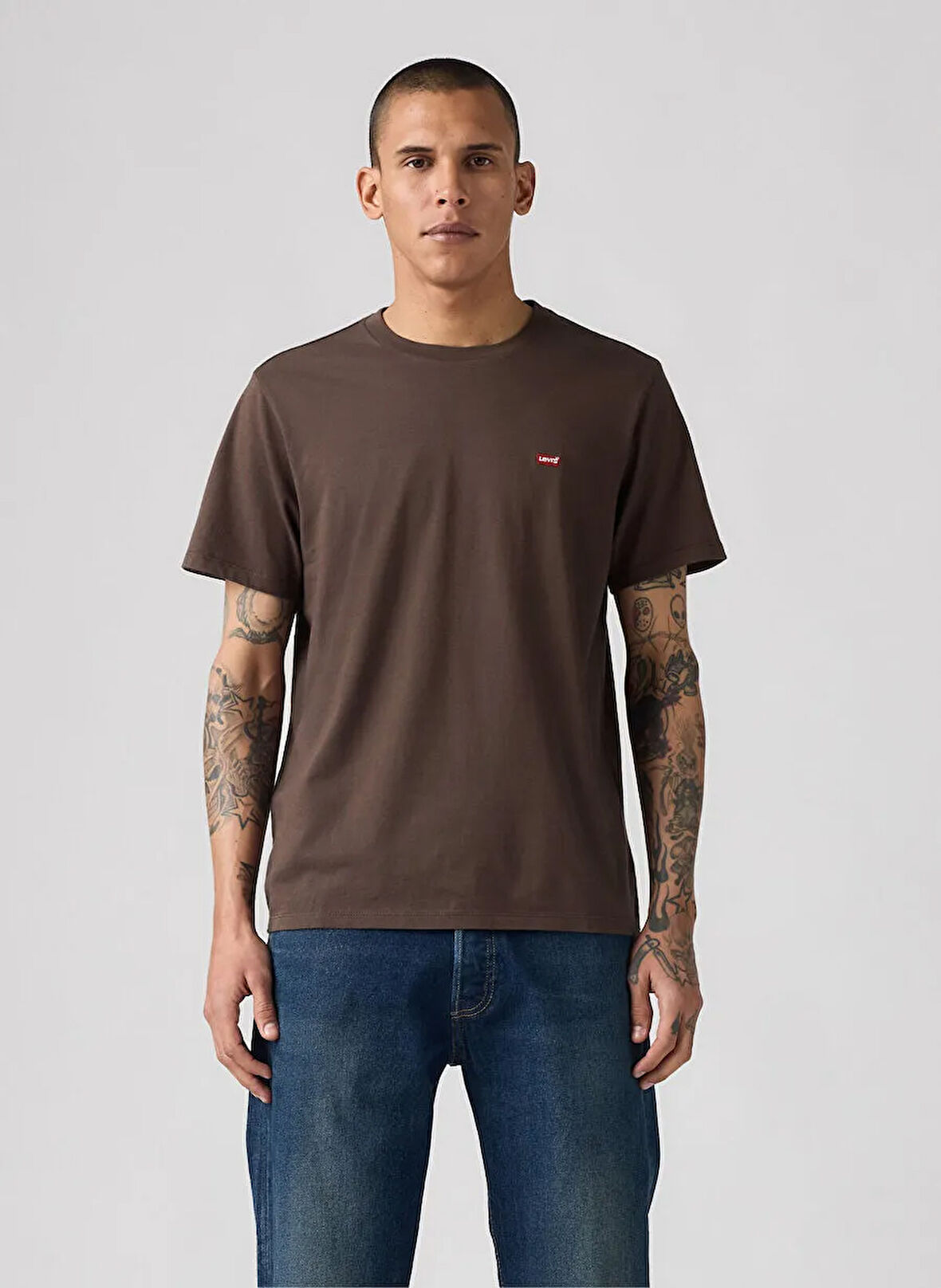 Levi's Erkek Standart Fit Basic Kahverengi T-Shirt - 56809-0171